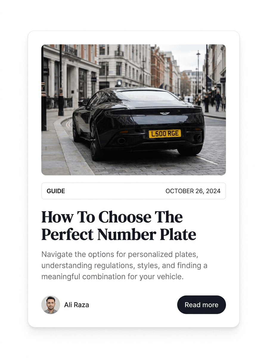 Guide — How to choose the perfect number plate