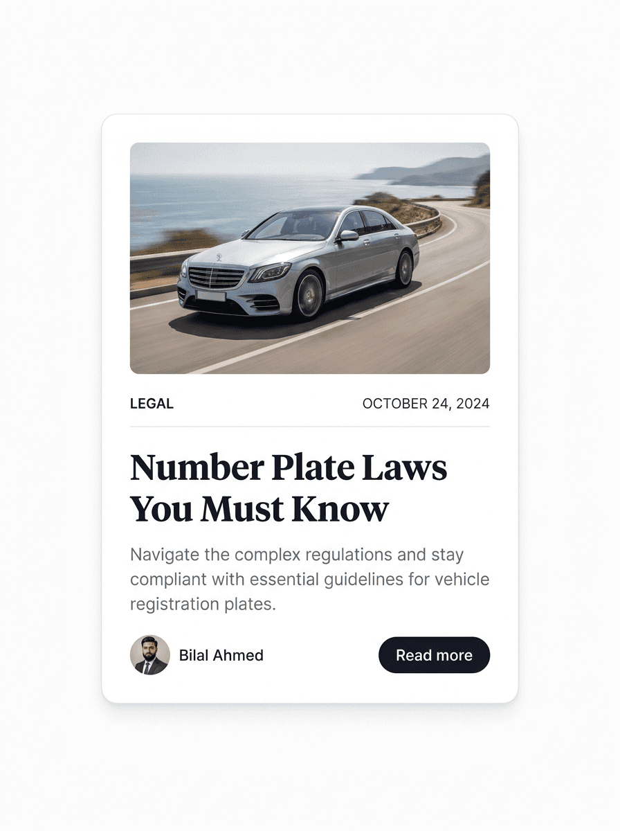 Legal — number plate laws you must know